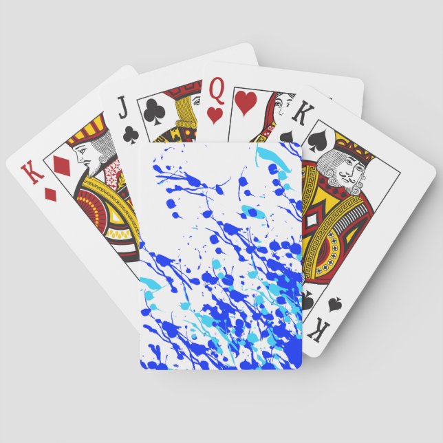 Splashes of Paint Blue Poker Cards (Back)