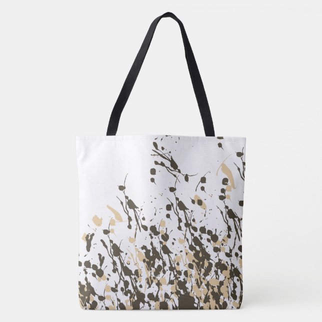 Splashes of Paint Two Tone Brown Tote Bag (Front)