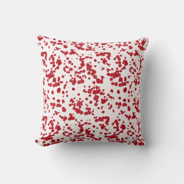 Splashes of red paint throw pillow (Front)