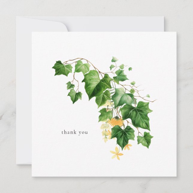 Splashes of Spring Watercolor Personalized Square Thank You Card (Front)