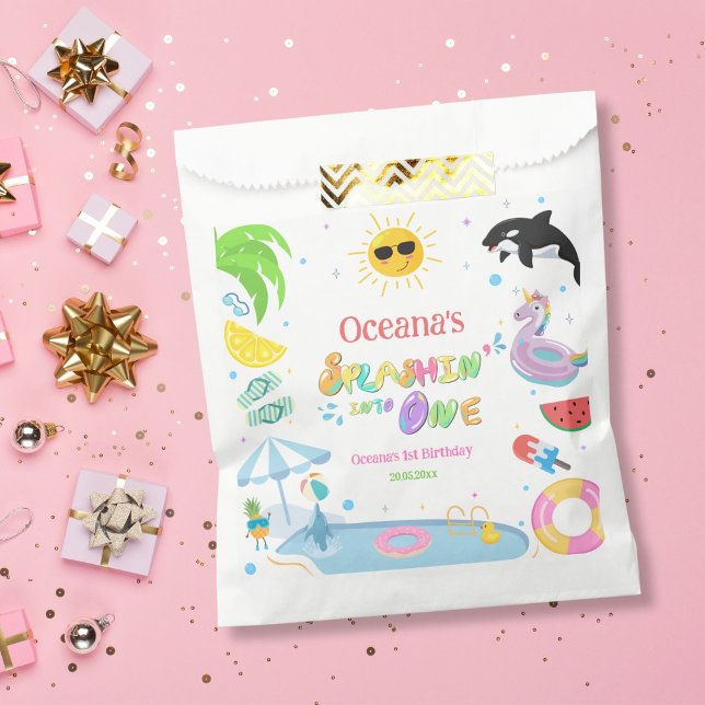 Splashin' into one first birthday pool party favor bag (Creator Uploaded)