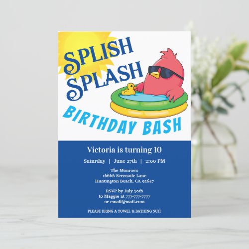 Splashing Birthday Bash Party Invitation
