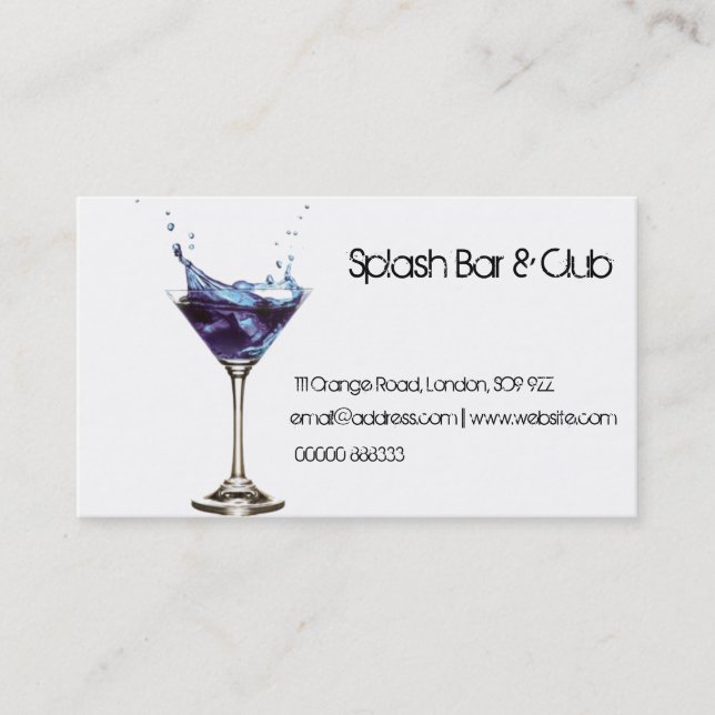 Splashing Cocktail Business Card (Front)