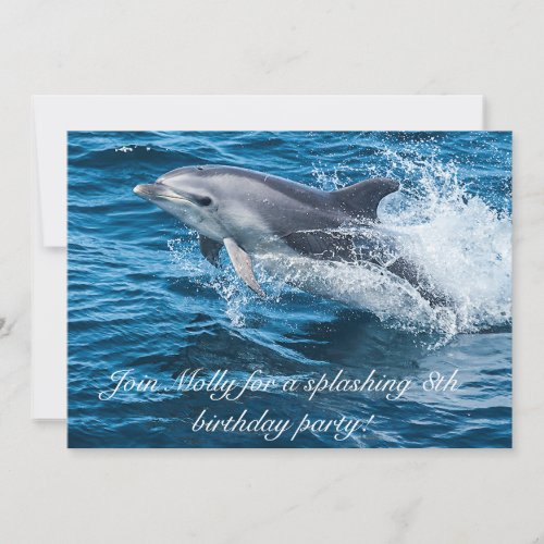 Splashing Dolphin Birthday Invitations