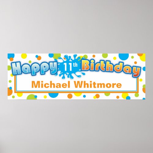 Splashing Fun in the Sun Birthday Banner Poster