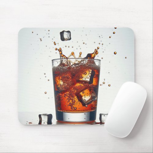 Splashing Ice Cubes In Whiskey Mouse Pad