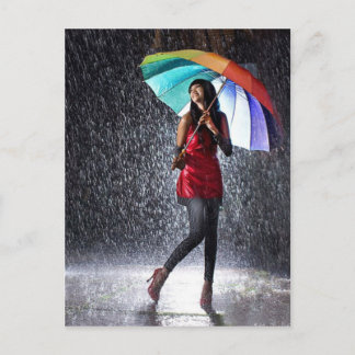Splashing In The Rain Postcard