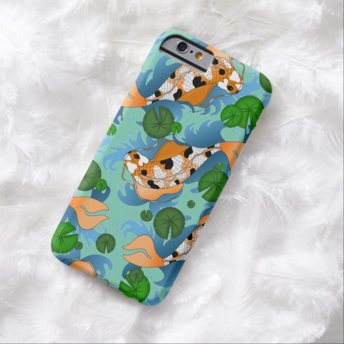 Splashing Koi Fish and Pond Lilies Custom Barely There iPhone 6 Case