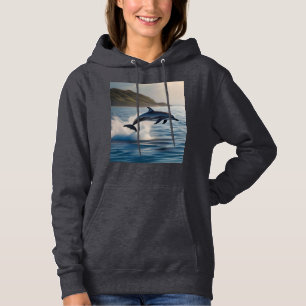 Splashing Leaping Dolphin: A Dance of Joy in Ocean Hoodie