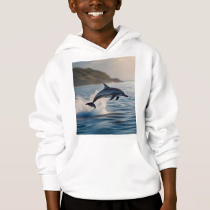 Splashing Leaping Dolphin: A Dance of Joy in Ocean Hoodie