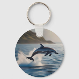 Splashing Leaping Dolphin: A Dance of Joy in Ocean Keychain