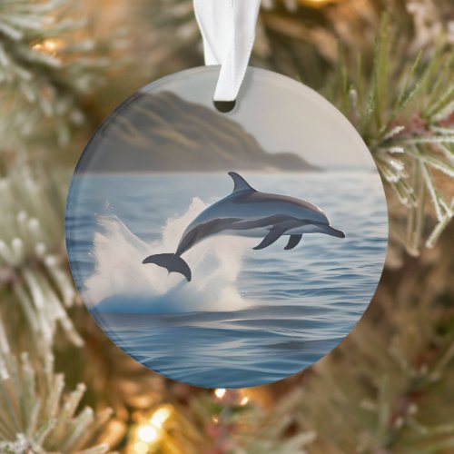 Splashing Leaping Dolphin: A Dance of Joy in Ocean Ornament
