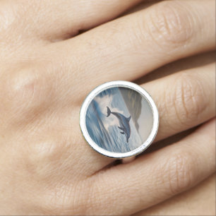 Splashing Leaping Dolphin: A Dance of Joy in Ocean Ring