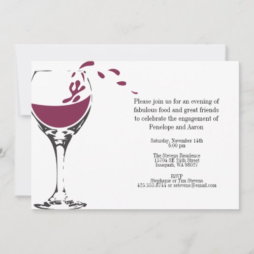 Splashing Merlot Party Invitation