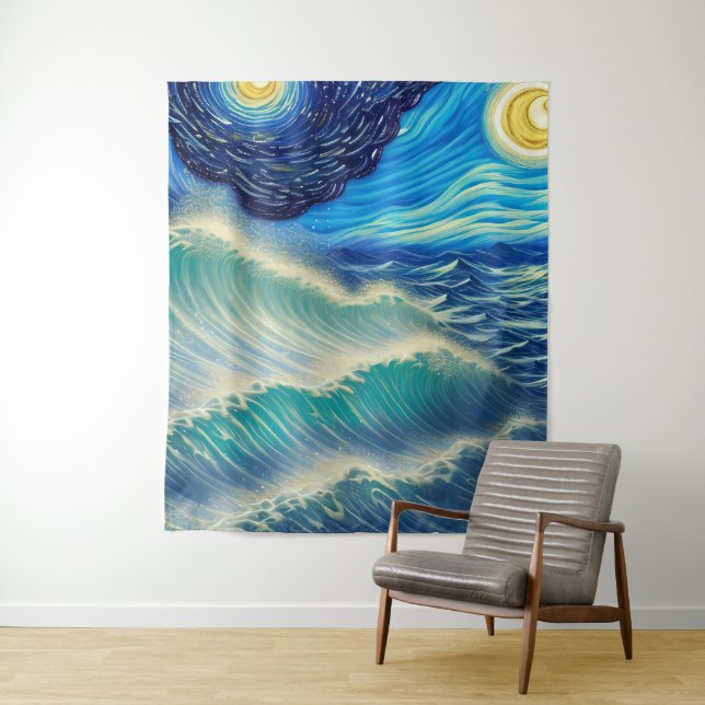 Splashing Seas of Blue in the Moonlight Tapestry (In Situ)