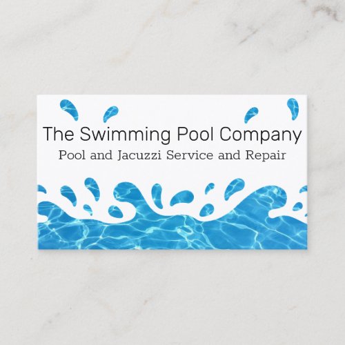 Splashing Water Pool or Jacuzzi Business Card