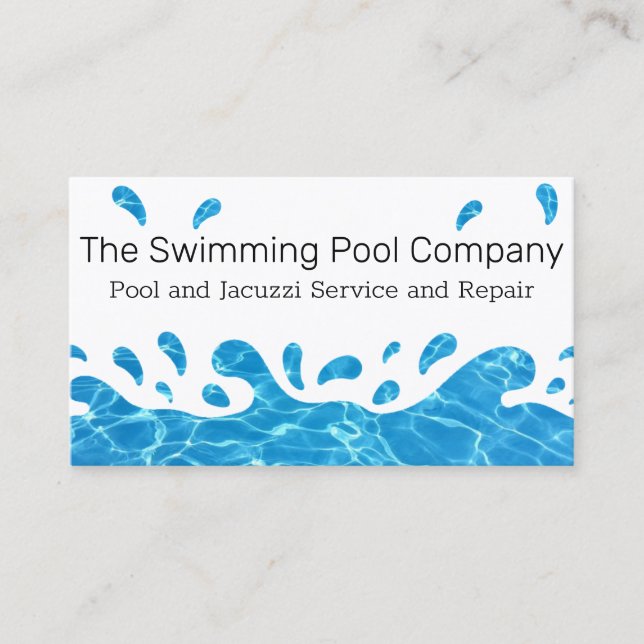 Splashing Water Pool or Jacuzzi Business Card (Front)