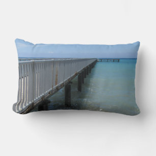 Splashing Waves on Wharf Design Lumbar Pillow