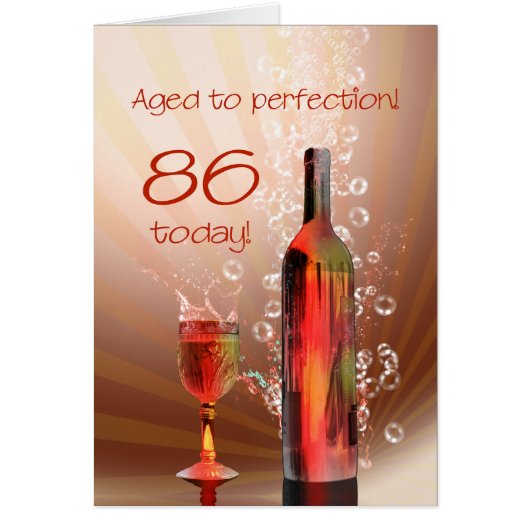 Splashing wine 86th birthday card (Front)