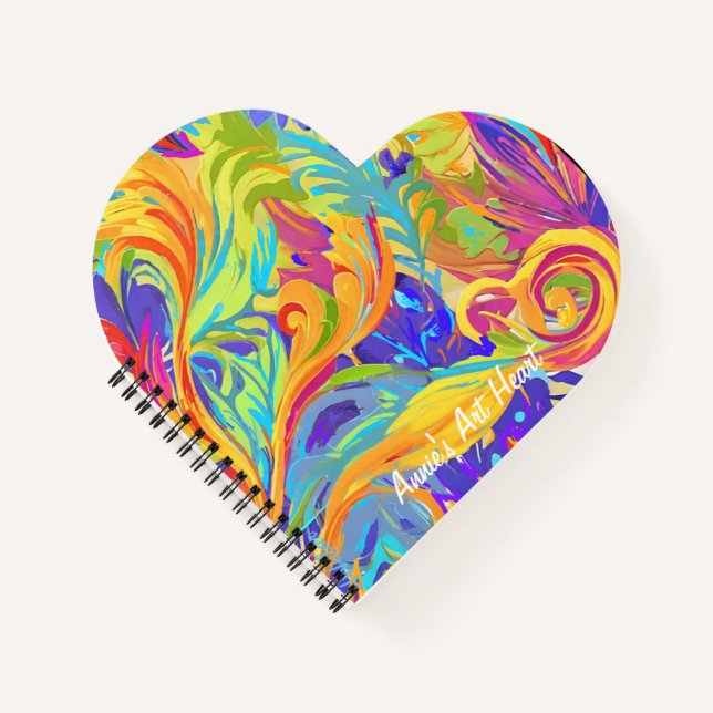 Splashy abstract art cheerful creativity  notebook (Front)