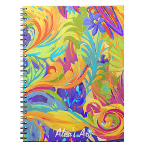 Splashy abstract art cheerful creativity notebook