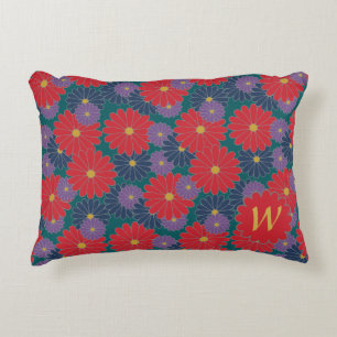 Splashy Fall Floral Accent Pillow