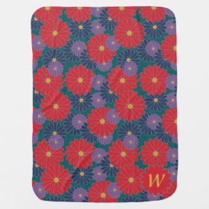Splashy Fall Floral Baby Blanket