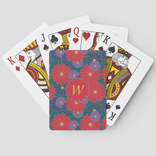 Splashy Fall Floral Classic Playing Cards (Back)