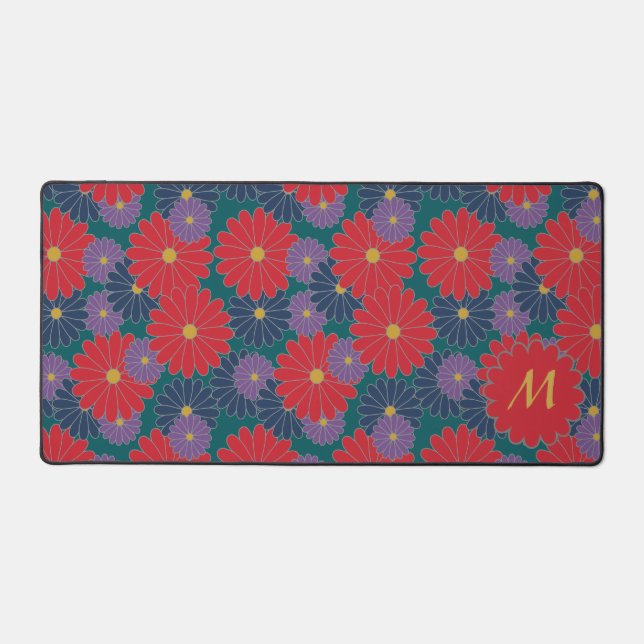 Splashy Fall Floral Desk Mat (Front)