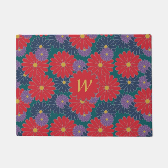 Splashy Fall Floral Doormat (Front)