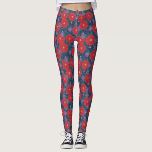 Splashy Fall Floral Leggings