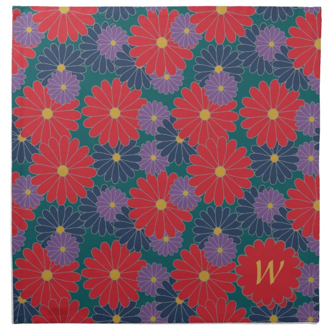 Splashy Fall Floral Napkin (Front)
