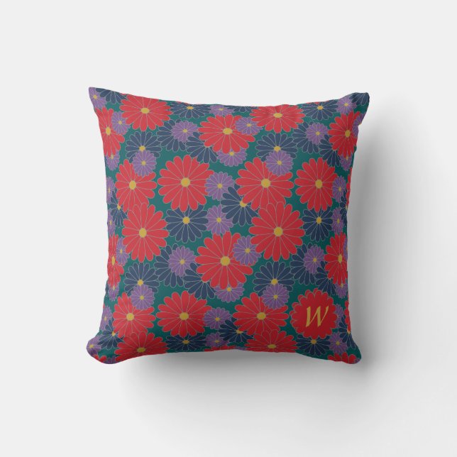 Splashy Fall Floral Pillow (Front)