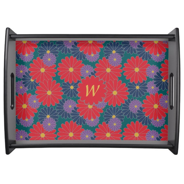 Splashy Fall Floral Serving Tray (Front)