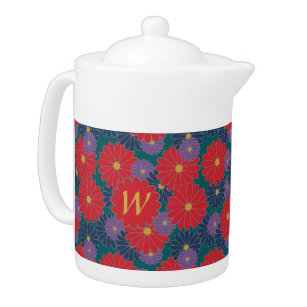 Splashy Fall Floral Teapot