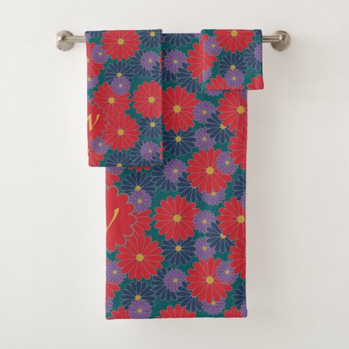 Splashy Fall Floral Towel Set