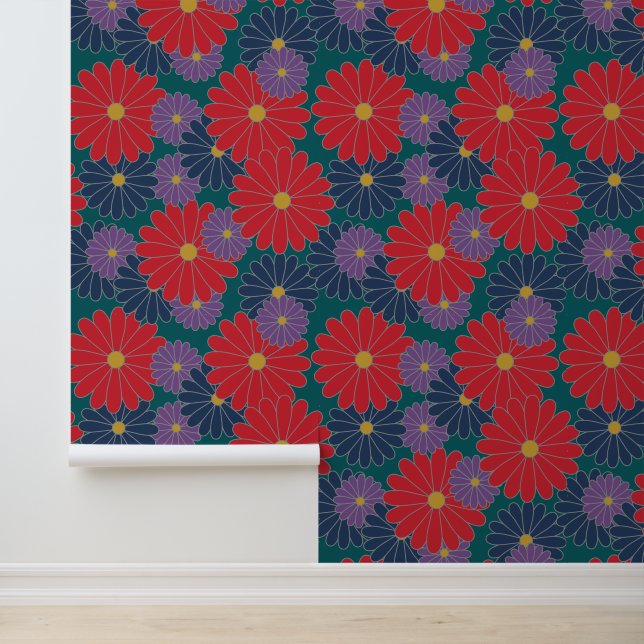 Splashy Fall Floral Wallpaper (Application)