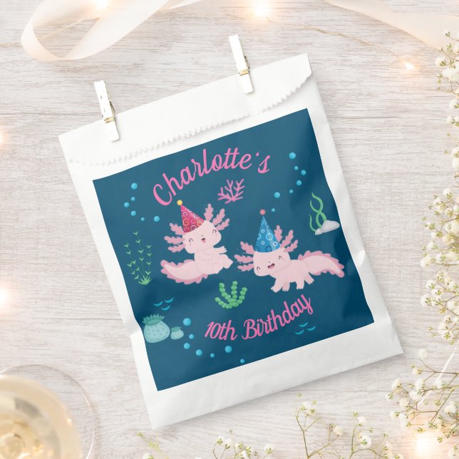 Splashy Fun at the Axolotl Birthday Favor Bag (Clipped)