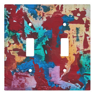 Splashy-Hand Painted Abstract Brushstrokes Light Switch Cover