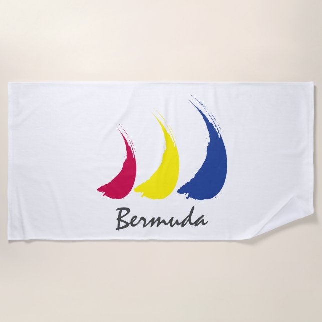 Splashy Sails_Paint-The-Wind_Bermuda Beach Towel (Front)