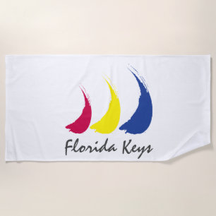 Splashy Sails_Paint-The-Wind_Florida Keys Beach Towel