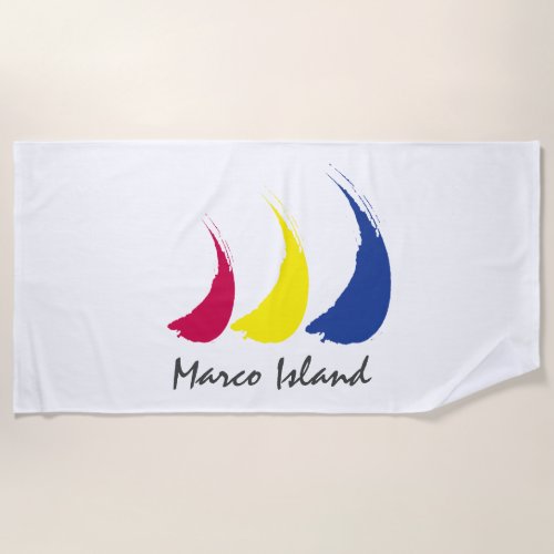 Splashy Sails_Paint_The_Wind_Marco Island Beach Towel