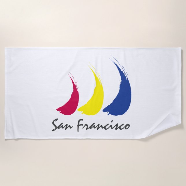 Splashy Sails_Paint-The-Wind_San Francisco Beach Towel (Front)