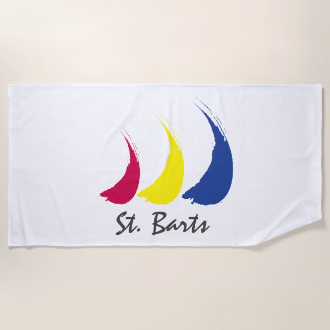 Splashy Sails_Paint-The-Wind_St. Barts Beach Towel (Front)
