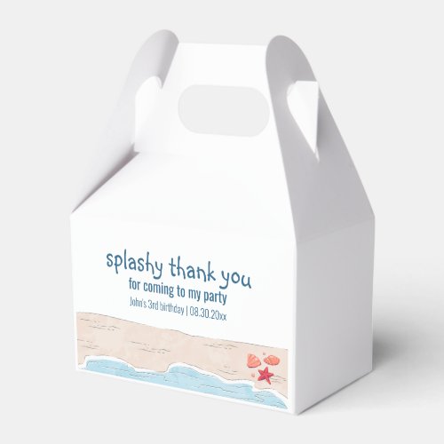 Splashy Thank You Summer Beach Themed Favor Boxes