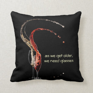 Splashy Wine Throw Pillow