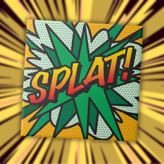 SPLAT Fun Retro Comic Book Pop Art Ceramic Tile (SPLAT Fun Retro Comic Book Pop Art Ceramic Tile)