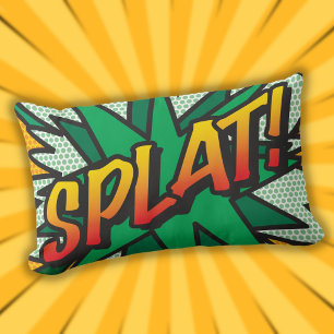 SPLAT Fun Retro Comic Book Pop Art Lumbar Pillow