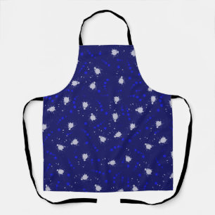 Splat pattern teenager blue and white fun   apron