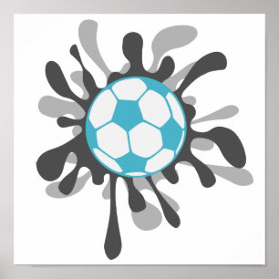 Splat soccer ball design poster